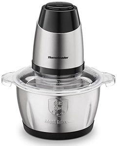 lot 2171 image: Meat Grinder Electric Food Chopper Processor by Homeleader 8 Cup Chicken Grinder Chopper with Stainless Steel Bowl for Lean Ground Meat Vegetables Fruits Nuts Ice Fast and Slow 2 Speeds 4 Sharp Blades Pure Copper Motor