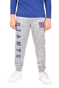 lot 2184 image: Ultra Game NFL New York Giants Youth High Performance Moisture Wicking Fleece Jogger Sweatpants, Heather Gray, Medium