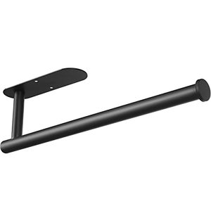 lot 2203 image: Adhesive Black Paper Towel Holder Under Cabinet, SUS304 Stainless Steel Wall Mount Paper Towel Holder for Kitchen, Countertop, Cabinet, Bathroom