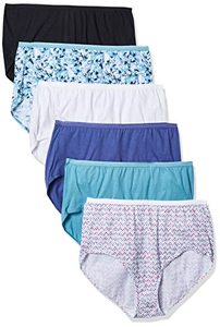 lot 2209 image: JUST MY SIZE Womens Plus Size Cool Comfort Cotton High Brief 6-Pack, Assorted, 11
