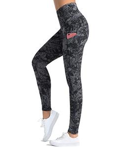 lot 2210 image: Dragon Fit High Waist Yoga Leggings with 3 Pockets,Tummy Control Workout Running 4 Way Stretch Yoga Pants (Medium, Carbon Gray-Marble)