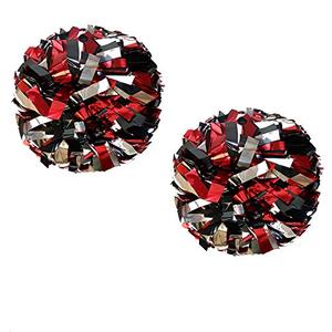 lot 2235 image: CREATIEE-PRO 2Pcs Metallic Cheerleading Pom Poms, 1 Pair Cheerleader Cheering Squad Pompoms for Kids Boy Girl Adults School Sports Games Team Spirit Cheer Dance Party(6 Inches)