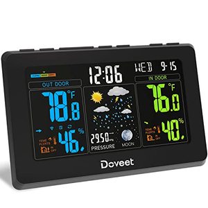 lot 2246 image: DOVEET Weather Station Wireless Indoor Outdoor, Color Weather Stations with Indoor Outdoor Thermometer Wireless Sensor