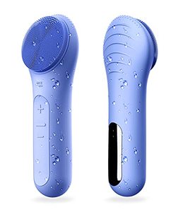lot 2249 image: NgraCoola CLIE Sonic Facial Cleansing Brush, Waterproof Face Scrub Brush for Men & Women, Rechargeable Face Brushes for Cleansing and Exfoliating, Electric Face Scrubber Cleanser Brush - Blue