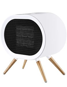 lot 2252 image: BabyExo Small Space Heater for Indoor Use, 1000W PTC Fast Heating Ceramic Electric Room Heaters Fan Christmas Gifts for Family, Portable Energy Efficient Space Heater for Office Desk Bedroom - Black