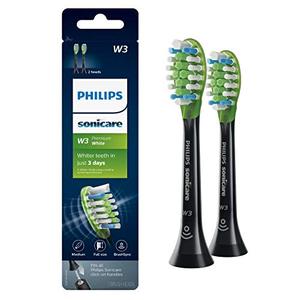 lot 2259 image: Philips Sonicare Genuine W3 Premium White Replacement Toothbrush Heads, 2 Brush Heads, Black, HX906295