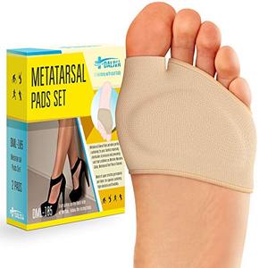 lot 2261 image: Metatarsal Pads Ball of Foot Cushions - Soft Gel Forefoot Sleeves Mortons Neuroma Callus Metatarsalgia Feet Pain Relief Bunion Forefoot Cushioning Relief Women Men - 2 Pairs - Black