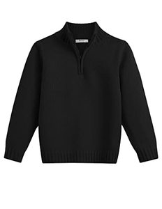lot 2282 image: Boyoo Boys Quarter Zip Sweater Long Sleeve Lightweight Casual Pullovers for Kids 3-11 Years