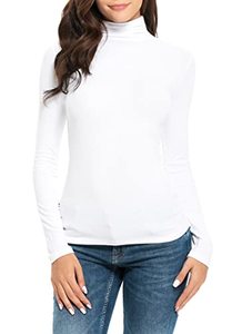 lot 2295 image: Womens Long SleeveSleeveless Mock Turtleneck Stretch Fitted Underscrubs Layer Tee Tops M