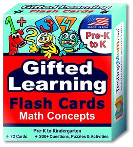lot 2307 image: TestingMom.com Gifted Learning Flash Cards  Math Concepts for Pre-K  Kindergarten  Addition, Subtraction, Counting, & More for CogAT Test, Iowa Test, NNAT Test, OLSAT, NYC Gifted and Talented