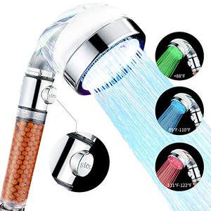 lot 2309 image: Cobbe LED Shower Head with ONOff Switch, Handheld Showerheads with Filter Filtration High Pressure Water Saving 3 Mode Function Spray for Dry Skin & Hair