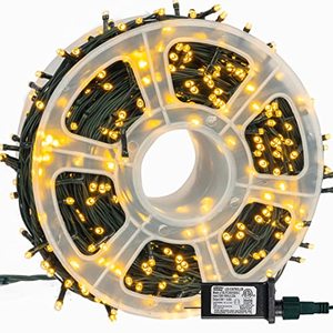 lot 2313 image: FUNPENY 164FT 500 LED Christmas Indoor Outdoor Decorative String Lights, 8 Modes Waterproof Green Wire LED Fairy Light for Christmas Party Wedding Garden Home Decoration (Warm White)