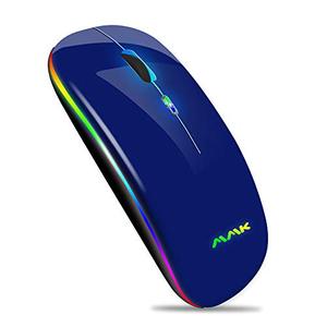 lot 2322 image: Wireless Bluetooth Mouse for Laptop,Rechargeable Mouse 2.4G USB Optical Wireless Mouse,LED Slim Dual Mode(Bluetooth 5.0 and 2.4G) Wireless Mouse for Laptop, PC, Mac OS,Android,Windows(Dark Blue)