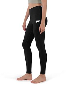 lot 2333 image: ODODOS Womens High Waisted Yoga Leggings with Pockets,Tummy Control Non See Through Workout Athletic Running Yoga Pants, Full-Length,Black,Large