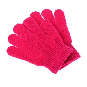 lot 2350 image: Pinksee Kids Boys Girls Winter Warm Stretchy Knitted Magic Gloves Rose