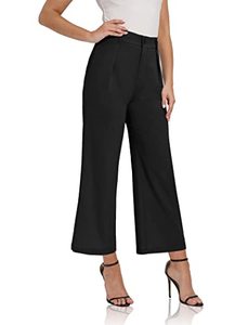 lot 2364 image: siliteelon Womens Slim Cropped Stretch Casual Pants with Pockets(BlackMedium Short)