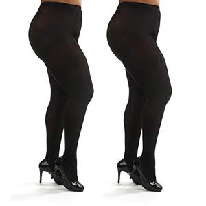 lot 2368 image: Silky Toes Womens Plus Size Opaque Microfiber Casual Tights- (34, Black)