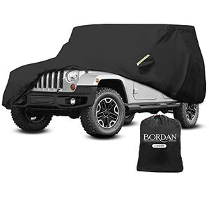 lot 2377 image: BORDAN Car Cover for Wrangler 1987-2023, Black Car Cover Waterproof All Weather Protection,Outdoor Car Cover for Wrangler JK, JL, CJ, YJ, TJ (2 Doors)