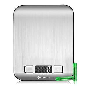 lot 2390 image: Etekcity Food Kitchen Scale, Digital Grams and Ounces for Weight Loss, Baking, Cooking, Keto and Meal Prep, LCD Display, Medium, 304 Stainless Steel