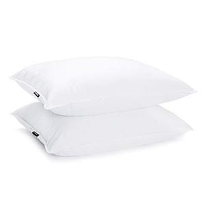 lot 2392 image: JA COMFORTS Duck Feather Down Bed Pillows for Sleeping(2 Packs)-StandardQueen(20IN28IN),High Filling Weight,600 Thread Count,Double-Layer Downproof Fabric Design,10% Duck Down,Cotton Cover,White