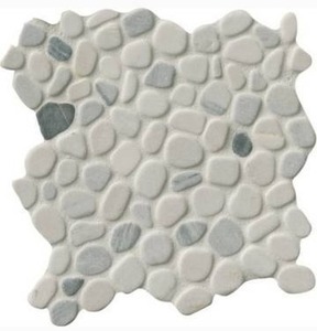 lot 1148 image: MSI Black and White Pebbles 11.42 in. x 11.42 in. x 10 mm Marble Mesh-Mounted Mosaic Tile (9.1 sq. ft.  case)