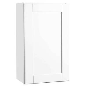lot 1151 image: Hampton Bay Shaker Satin White Stock Assembled Wall Kitchen Cabinet (18 in. x 30 in. x 12 in.)
