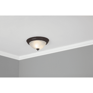 lot 1155 image: Mainstays 13.31 1 Bronze Living Room Flush Mount Lights with Shades Clear Glass