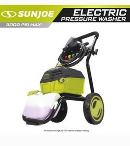 lot 1208 image: Sun Joe - Electric Pressure Washer up to 3000 PSI at 1.3 GPM - Green & Black