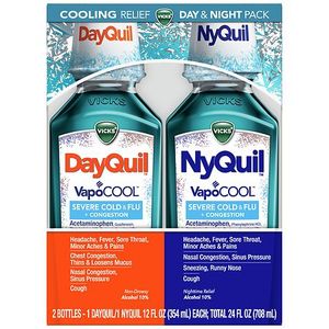 lot 2739 image: Vicks Dayquil & Nyquil Vapocool Liquid Cold & Flu Medicine Over-the-Counter Medicine 2x12 Oz