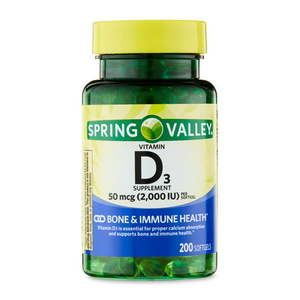 lot 5407 image: Spring Valley Vitamin D3 Supplement 50 mcg (2 000 IU) 200 count
