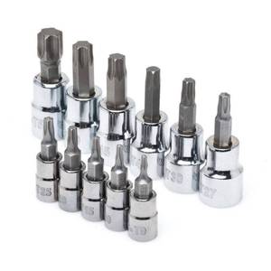 lot 5413 image: Husky 14 and 38 in. Drive Torx Bit Socket Set (11-Piece)