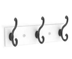 lot 5437 image: Liberty R12344H-PFB 10 3 Scroll Hook CoatHat Rail Pure White & Flat Black