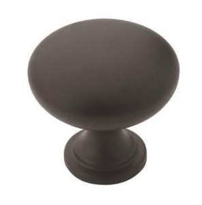 lot 5441 image: Amerock Edona 1-14 in (32 mm) Diameter Flat Black Cabinet Knob - 10 Pack