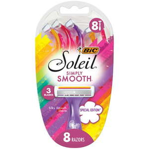 lot 5446 image: BIC Soleil Simply Smooth Disposable Razor 3 Blade Womens Razors 8-Count