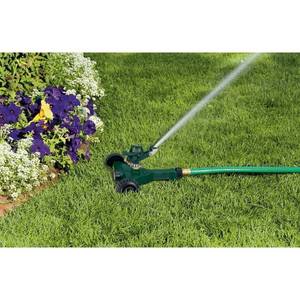 lot 5448 image: Orbit 20 106 sq. ft. Zinc Impact Sprinkler with Plastic Wheel Base