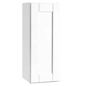 lot 7057 image: Hampton Bay Shaker Satin White Stock Assembled Wall Kitchen Cabinet (12 in. x 30 in. x 12 in.)