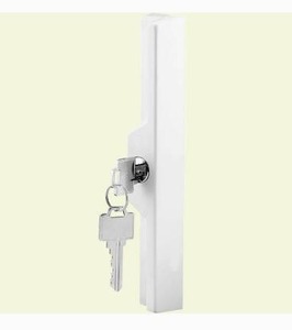lot 2755 image: Prime-Line C 1120 Sliding Door Outside Pull With Key WhiteDiecast