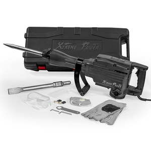 lot 2769 image: XtremepowerUS 2200W Demolition Industrial Electric Hammer Concrete Breaker w 2-Bit Chisel Flat Bits Case