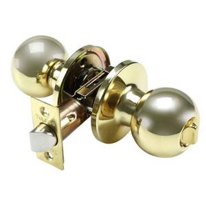 lot 2787 image: Toledo Fine Locks Polish Brass Privacy Knob Set CV1920AVUS3