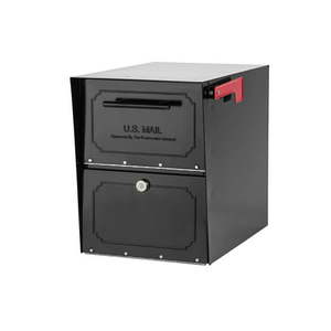 lot 2791 image: Oasis Classic Extra Large High Security Post Mount Mailbox Black