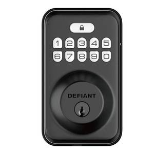 lot 2792 image: Defiant Single Cylinder Square Electronic Keypad Deadbolt Matte Black