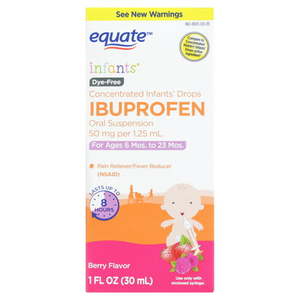 lot 3809 image: Equate Concentrated Infants Drops Ibuprofen Oral Suspension Berry Flavor 1 fl oz (EXP 12 2024)