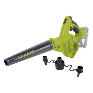lot 3839 image: Sun Joe - 24-Volt iON 185 MPH 105 CFM Cordless Handheld Blower and Vacuum (1 x 2.0Ah Battery and 1 Charger) - Green