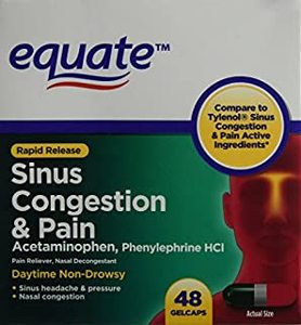lot 3848 image: Equate Rapid Release Sinus Congestion & Pain Gelcaps 48 Count