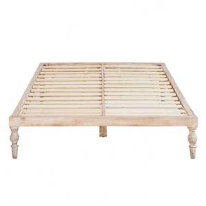 lot 7047 image: Madeleine Home Rhona White Wash Natural 61 in. x 81 in. x 13.50 in. Platform Bed with Easy Assembly, White Wash Finish