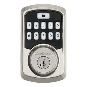 lot 7075 image: Kwikset Aura Bluetooth Enabled Smart Lock In Satin Nickel Model # 99420-001
