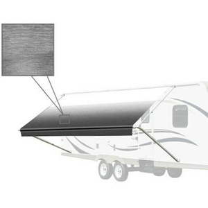 lot 7088 image: ALEKO 16 x 8 Vinyl RV Awning Fabric Replacement for Retractable Awning Black Fade Color