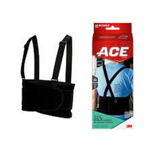 lot 1170 image: Ace Work Belt Back Support With Removable Suspenders Black
