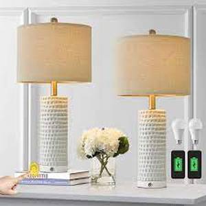 lot 1229 image: PORTRES 24.5 Table Lamp White