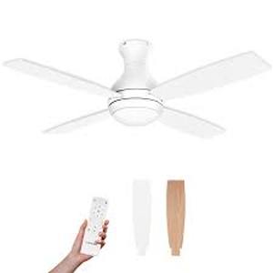 lot 1250 image: Consciot 52 4 Plywood Blades Ceiling Fan White